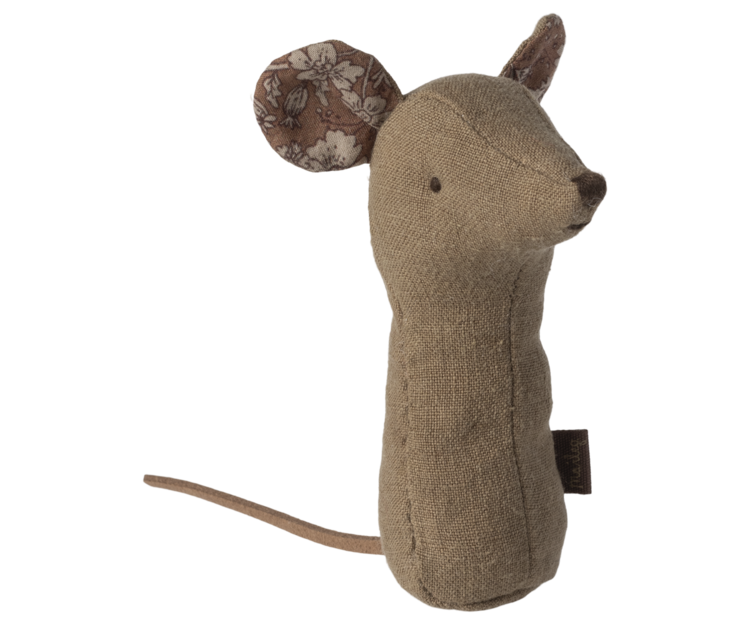 Maileg 16-4705-01 Lullaby friends, Mouse rattle - Umber