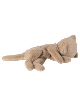 Maileg 16-6995-00 Sleeping kitten plush, Small - Cream peach