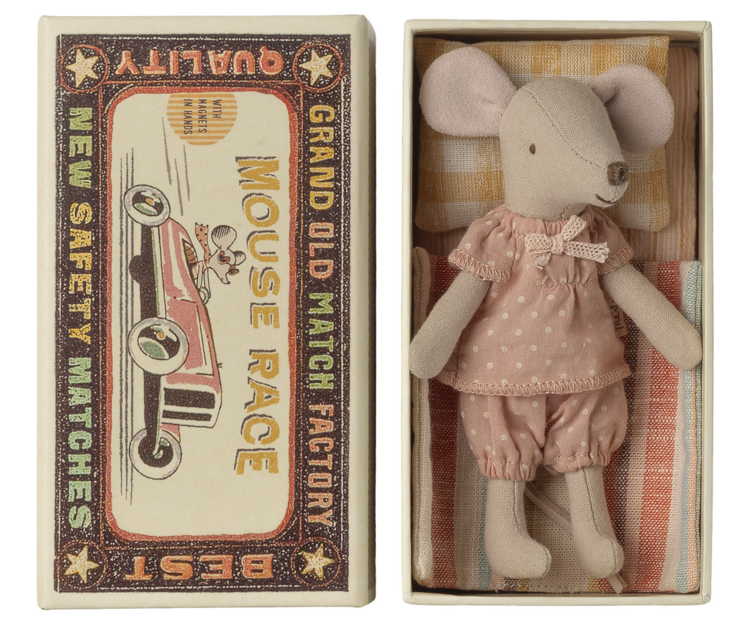 Maileg 17-6200-00 Big sister mouse in matchbox
