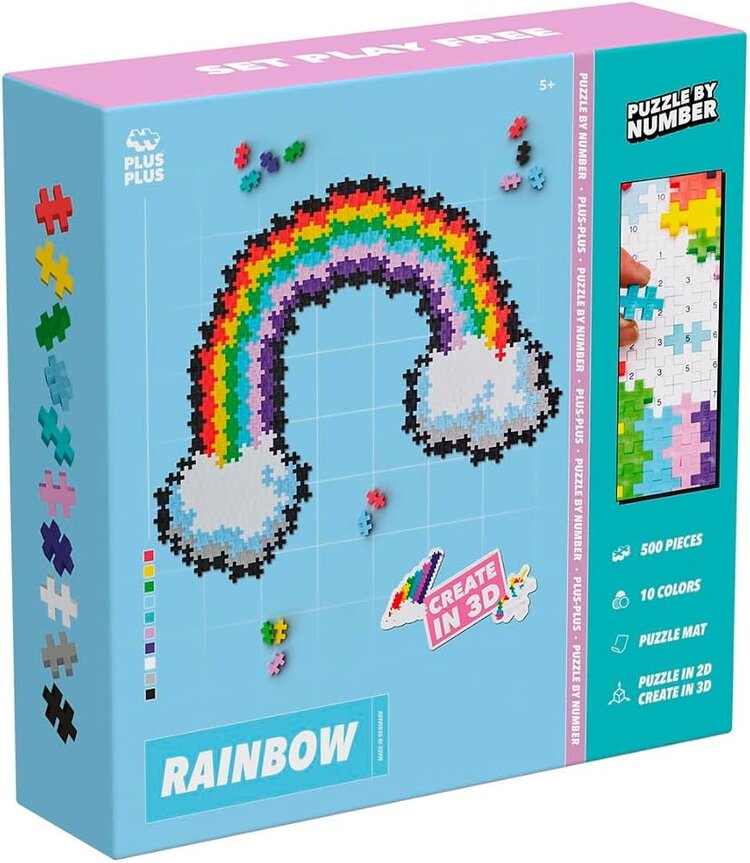 PlusPlus Puzzle by number regenboog 500pcs