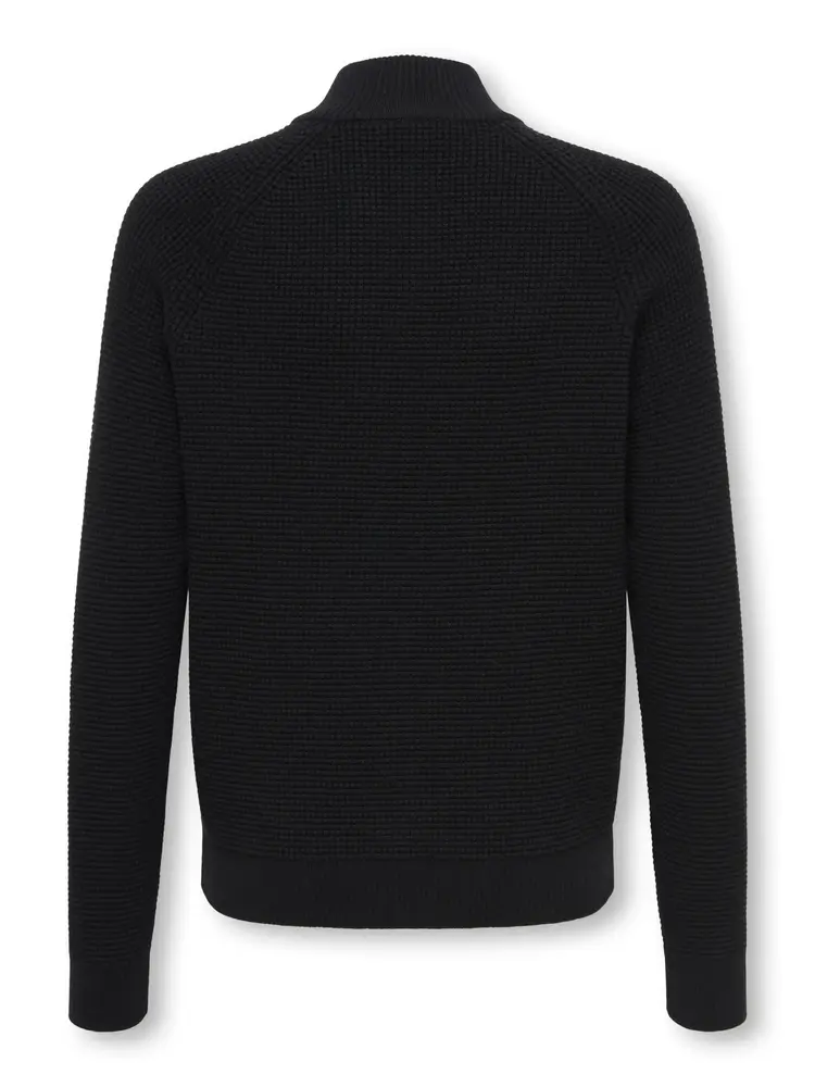 Only & Sons OSJFISCHER LS HALF ZIP KNIT - Black