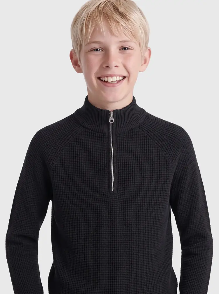 Only & Sons OSJFISCHER LS HALF ZIP KNIT - Black