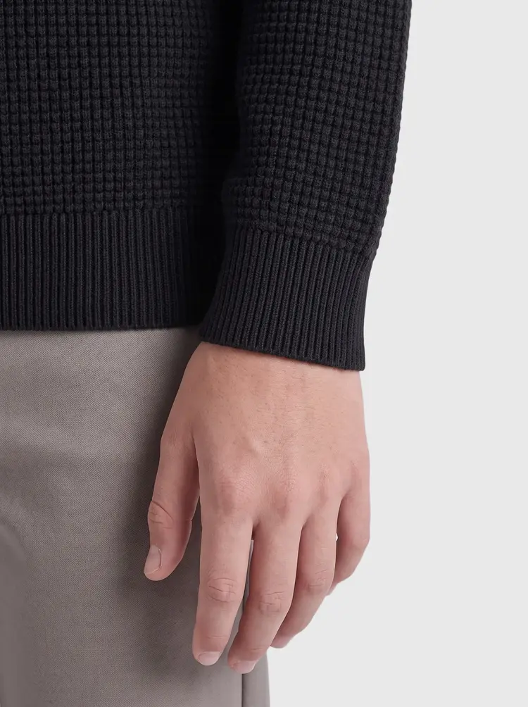 Only & Sons OSJFISCHER LS HALF ZIP KNIT - Black