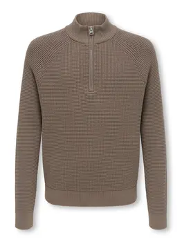 Only & Sons OSJFISCHER LS HALF ZIP KNIT - Falcon