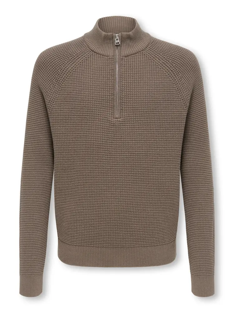 Only & Sons OSJFISCHER LS HALF ZIP KNIT - Falcon