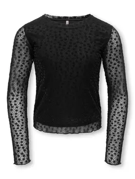 Only KOGTONYA LS LACE TOP - Black