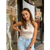 La Rebelle Satin Top Jip Beige