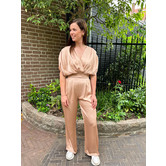La Rebelle Satijnen Set Roxy Champagne