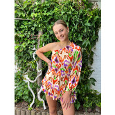 La Rebelle One Shoulder Playsuit Luna Paars