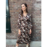 La Rebelle Jurk Zebra Bruin/Beige