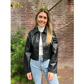 NA-KD Detailed PU Jacket Black