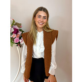 La Rebelle Teddy Gilet Bruin