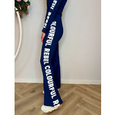 Colourful Rebel Jolie Logo Knit Flare Pants Dark Blue
