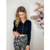 La Rebelle Ribbed Vest Ivy Zwart