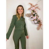 La Rebelle Cropped Blazer Jacket Army Groen