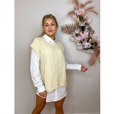 La Rebelle Gebreide Spencer + Blouse Ecru