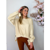 NA-KD Drawstring Knitted Sweater Light Sand