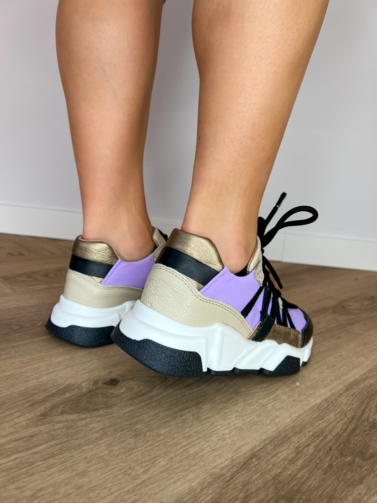 DWRS Sneakers Los Angeles Beige/Lila - La Rebelle