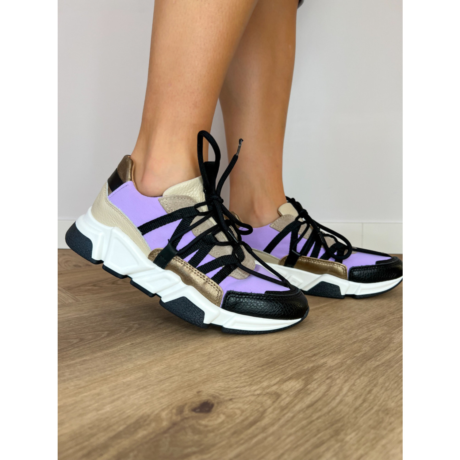 DWRS Sneakers Los Angeles Beige/Lila - La Rebelle
