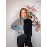 NA-KD X Rianne Meijer Two Toned Sweater Blue Grey