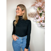 La Rebelle Basic Col Top Zwart