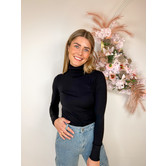 La Rebelle Basic Col Top Zwart