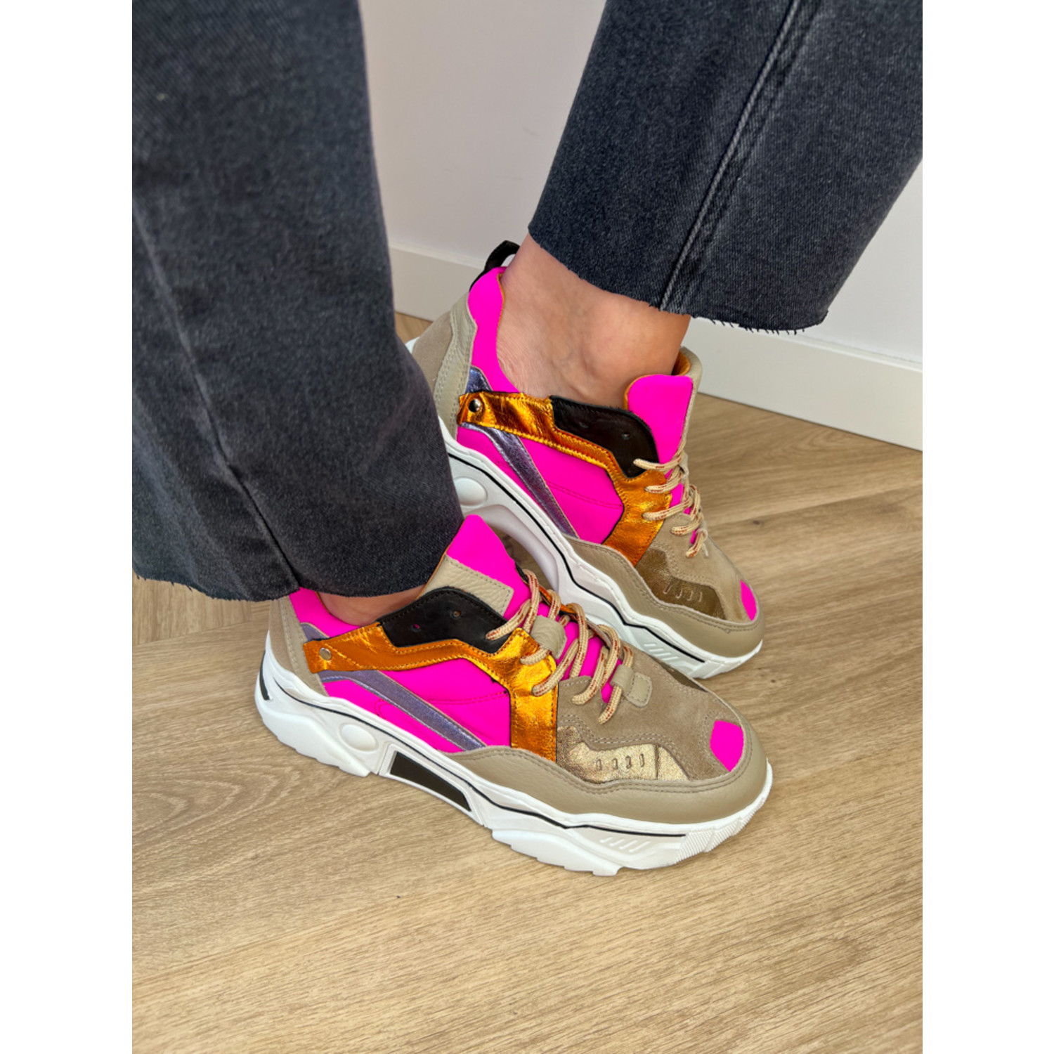 DWRS Sneakers Pluto Beige/Pink - La Rebelle
