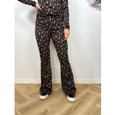 Colourful Rebel Jolie Jacquard Flare Pants | Brown