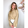 NA-KD Wool Knitted Zip Up Sweater Sand Beige