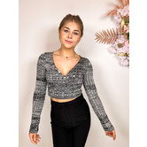 Rianne Meijer X NA-KD Overlap Cropped Top Black
