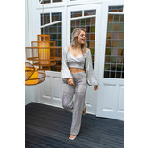 La Rebelle Laura Pailetten Top Champagne