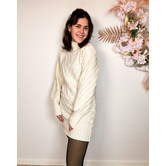 La Rebelle Elena Gebreide Trui Jurk Creme