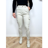 Skinny Cargo Broek Beige