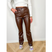 Saar Leren Broek Bruin