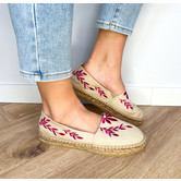 DWRS IBIZA canvas loafers | Off white/Pink