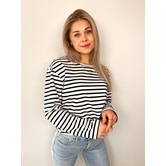 Gestreepte basic top zwart/wit