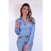 Blouse cropped blauw | Lieke