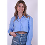 Blouse cropped blauw | Amy