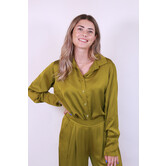 Blouse satijn olijf groen | Benthe