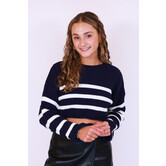 Trui cropped donkerblauw | Nikki