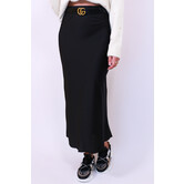 Maxi rok satijn zwart | Femme