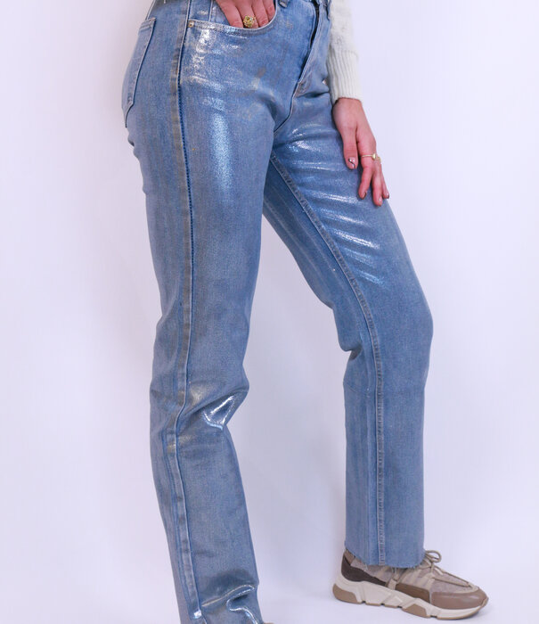 La Rebelle Metallic jeans blauw | Julie