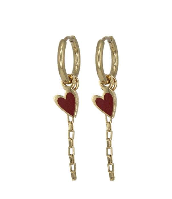 MADAM the label Oorringen square chain heart goud