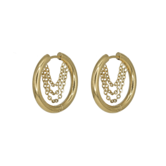 Oorringen 3 chains goud