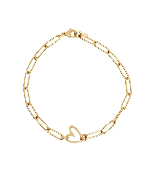 MADAM the label Armband chain big heart goud