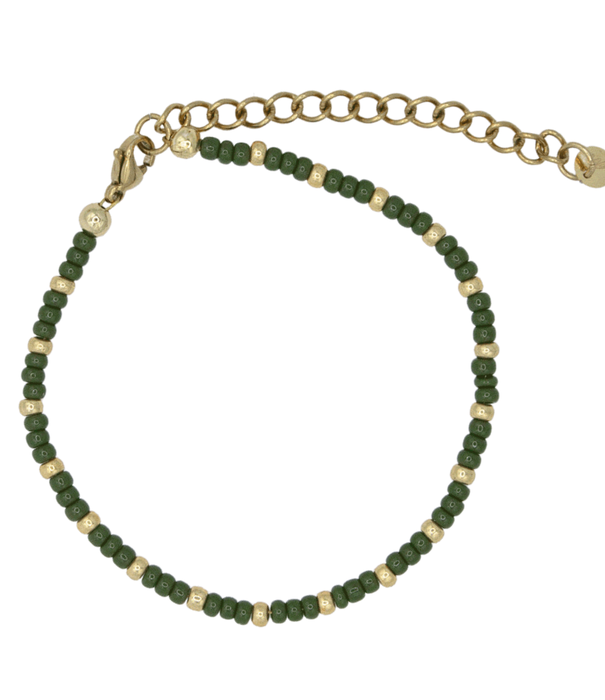 MADAM the label Armband miyuki goud/groen