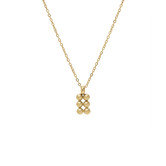 Ketting rechthoek 3d bolletjes goud