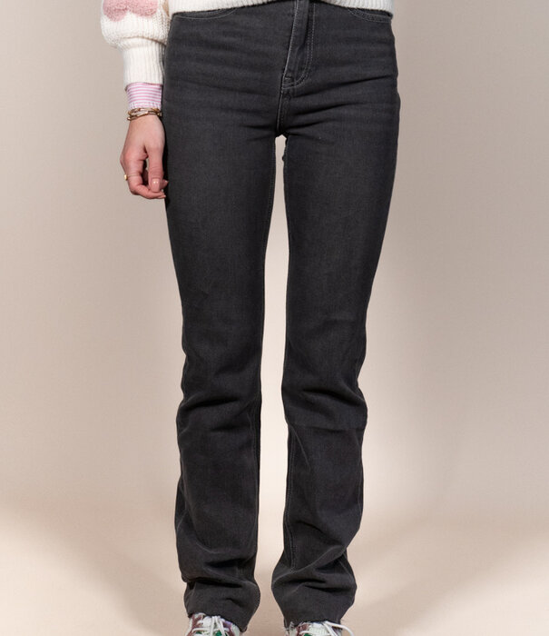 La Rebelle Jeans straight leg extra long grijs | Leonie