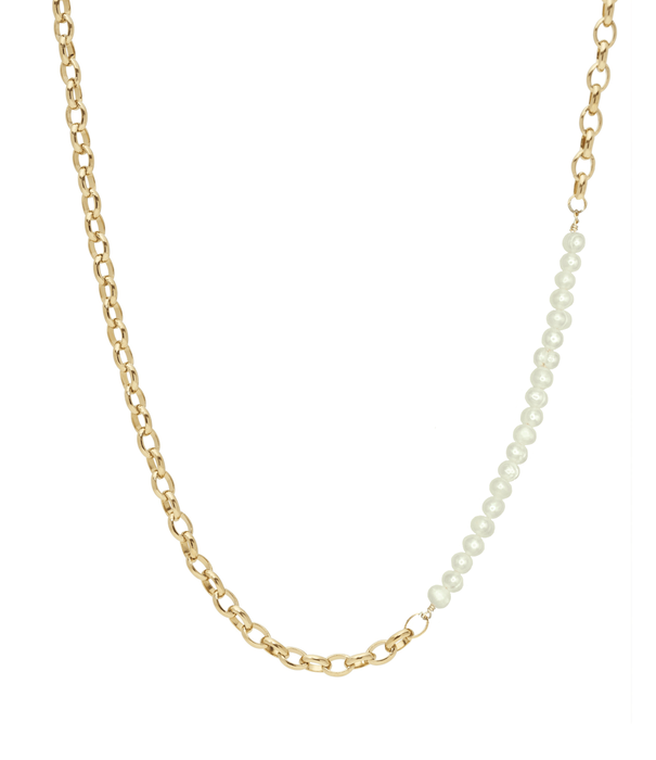 MADAM the label Ketting oval small parel goud