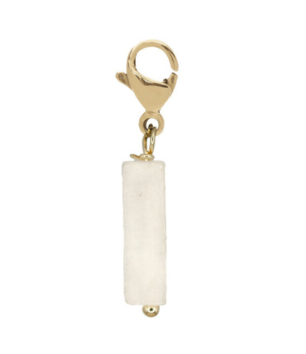 MADAM the label Charm cube witte milky kwarts goud